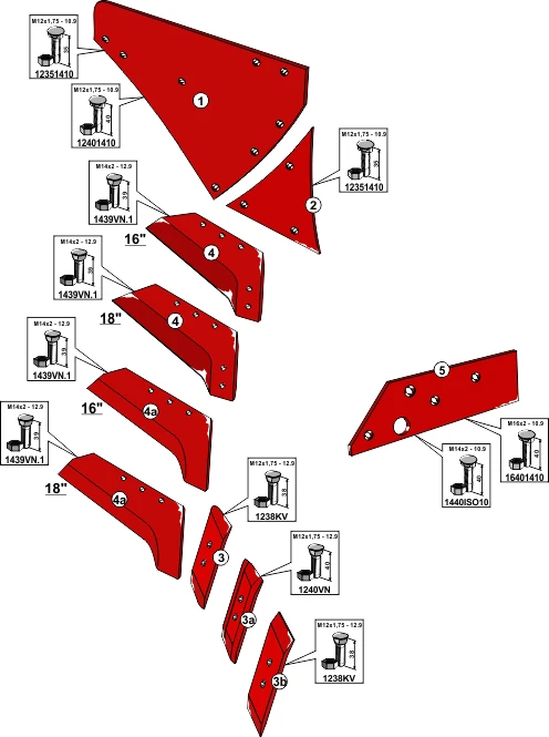 Explosionszeichnung Vogel und Noot Pflugkörper Typ M430